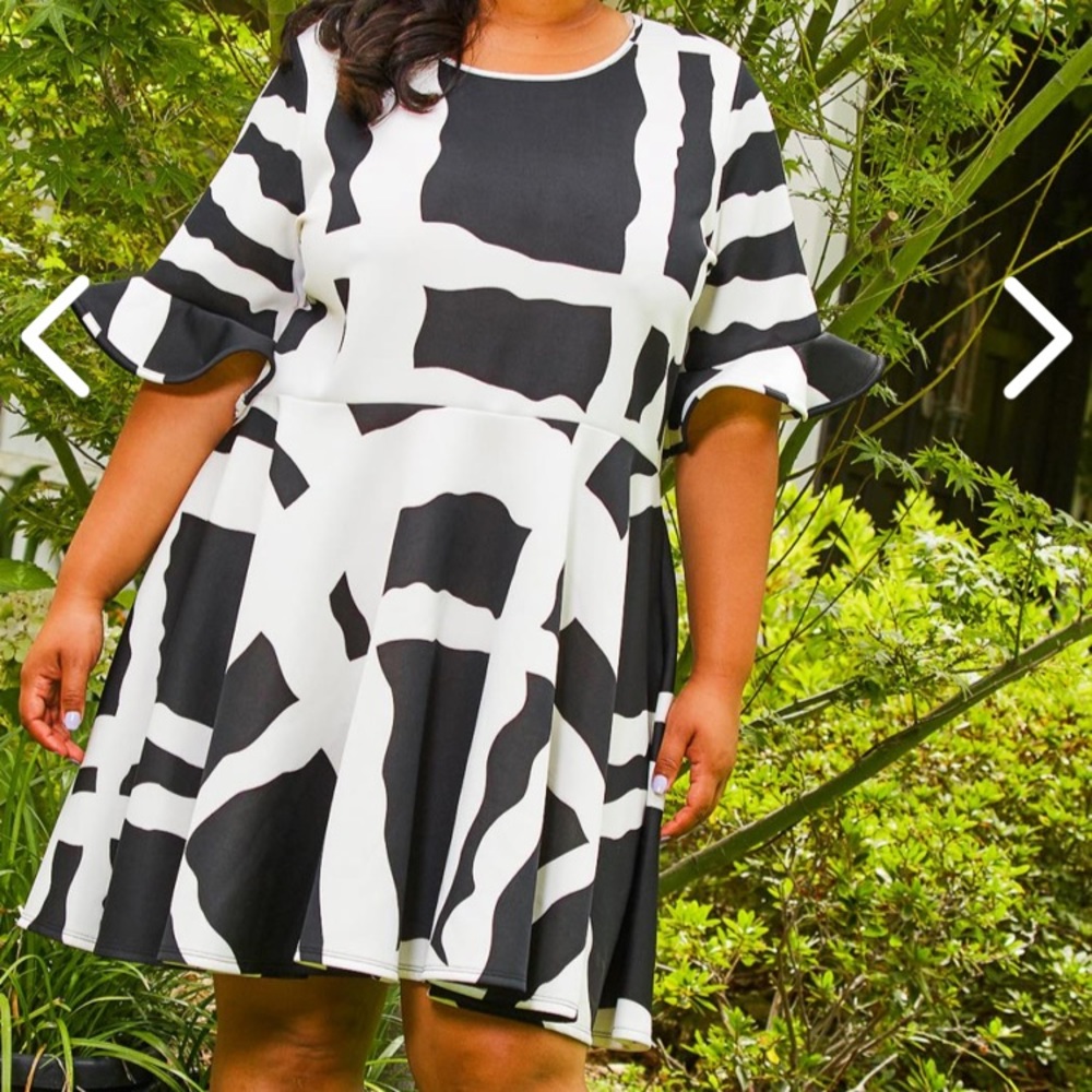 Plus Size B/W Dress